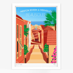 Affiche d'art signée à la main par Eric Garence "Beausoleil"