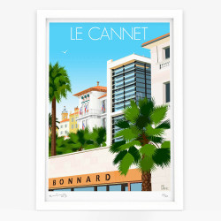 Affiche d'art signée à la main par Eric Garence "Fréjus, Feu d'artifice à Port Fréjus"