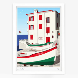 Affiche d'art signée à la main par Eric Garence "Guéthary"