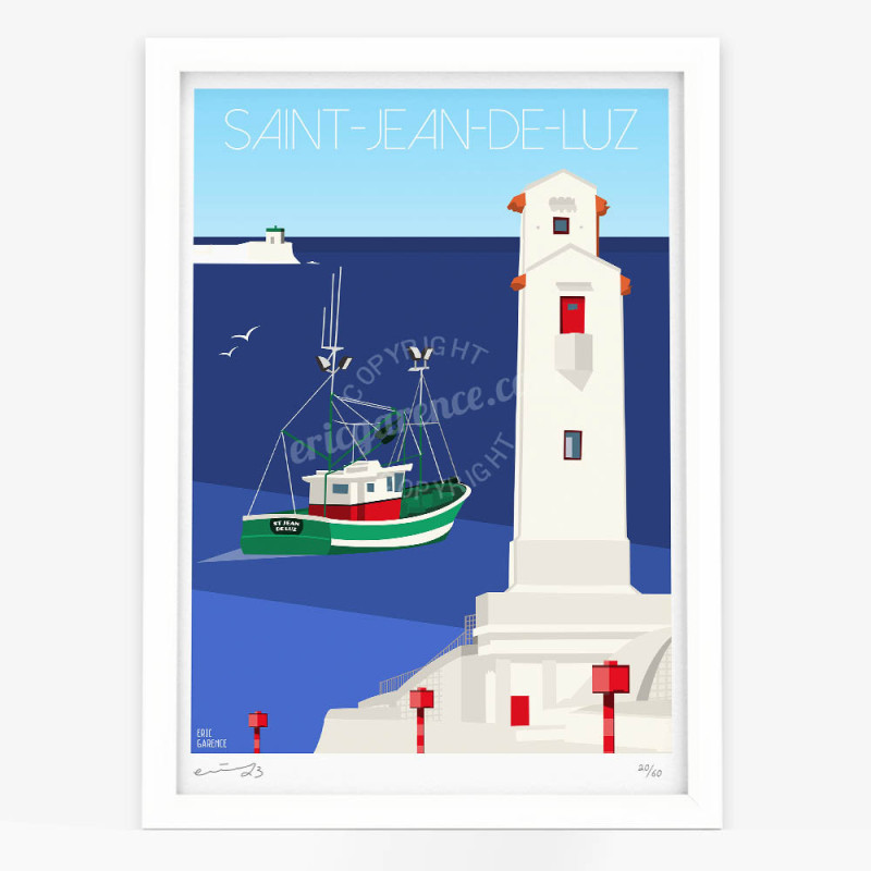 Affiche d'art signée à la main par Eric Garence "Saint-Jean-de-Luz" Affiche d'art signée à la main par Eric Garence "Saint-Jean-de-Luz"