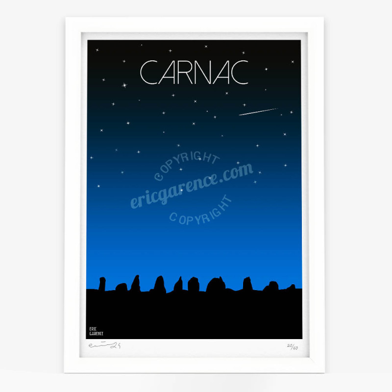 Affiche d'art signée à la main par Eric Garence "Bretagne, Carnac by night" Affiche d'art signée à la main par Eric Garence "Bretagne, Carnac by night"