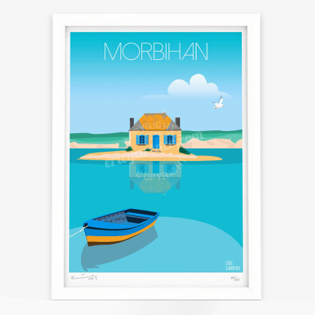 Affiche d'art signée à la main par Eric Garence "Bretagne, Morbihan"