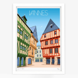 Affiche d'art signée à la main par Eric Garence "Bretagne, Vannes"