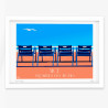 Affiche d'art signée à la main par Eric Garence Affiche signée ''Nice, Nos 4 Chaises Bleues''