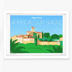 Affiche d'art signée à la main par Eric Garence "Auribeau-sur-Siagne"