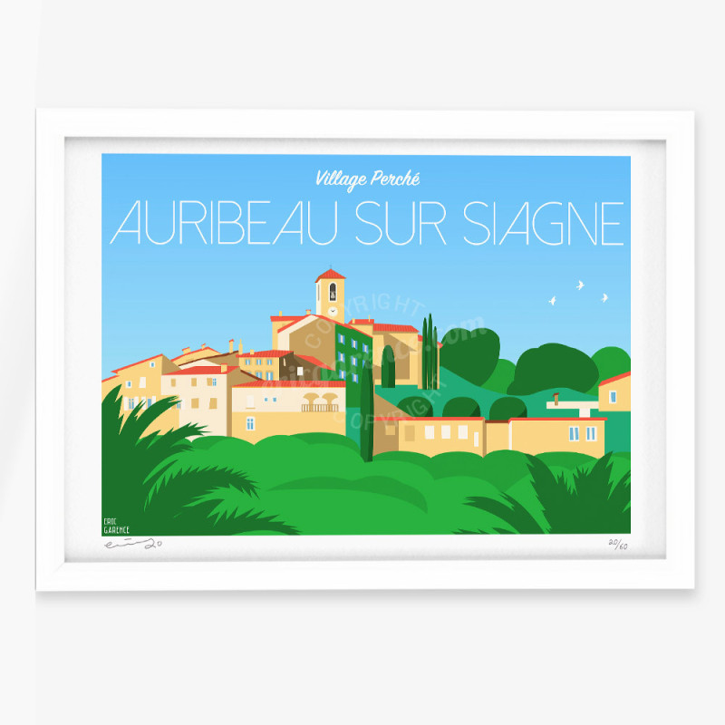 Affiche d'art signée à la main par Eric Garence "Auribeau-sur-Siagne" Affiche d'art signée à la main par Eric Garence "Auribeau-sur-Siagne"