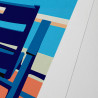 Affiche d'art signée à la main par Eric Garence ''Nice, Nos 2 Chaises Bleues''