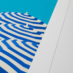 Affiche d'art signée à la main par Eric Garence "La Plage, Côte d'Azur"