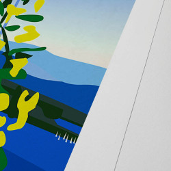 Affiche d'art signée à la main par Eric Garence ''La Route du Mimosa''