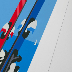 Affiche d'art signée à la main par Eric Garence ''Isola 2000 en hiver''