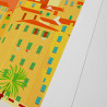 Affiche d'art signée à la main par Eric Garence "Menton, Capitale du citron"