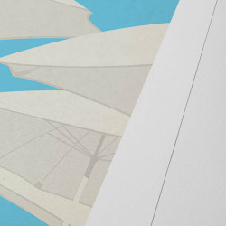 Affiche d'art signée à la main par Eric Garence ''Nice - Dubai Nice en A380''