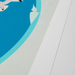 Affiche d'art signée à la main par Eric Garence Affiche signée ''Nice, Casino, Palmiers et Caravelle''