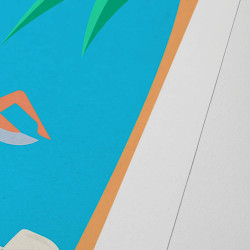 Hand signed art poster ''L'été à Cannes'' by Eric Garence
