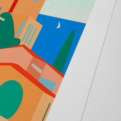 Affiche d'art signée à la main par Eric Garence "Biot"
