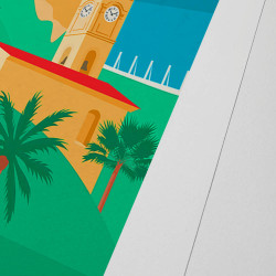 Affiche d'art signée à la main par Eric Garence "A Lovely day in Beaulieu-sur-Mer"