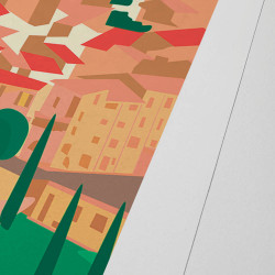 Affiche d'art signée à la main par Eric Garence "Vence, cité d'art"